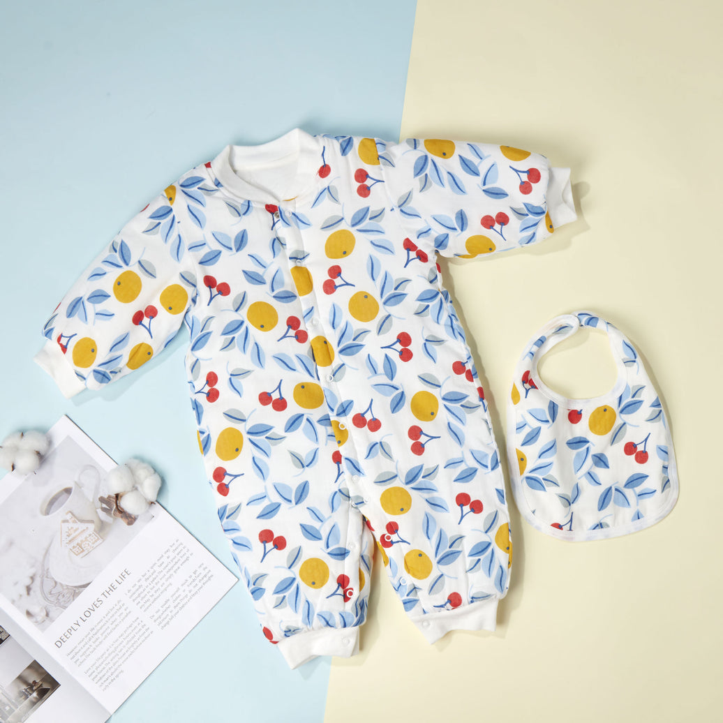 Cotton Yarn Cotton Baby Split Leg Onesies To Keep Warm