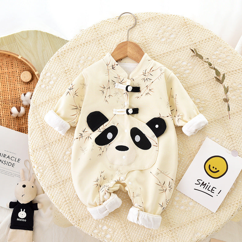 Newborn Jumpsuit Double Layer Thickened Rompers Baby Outerwear Romper