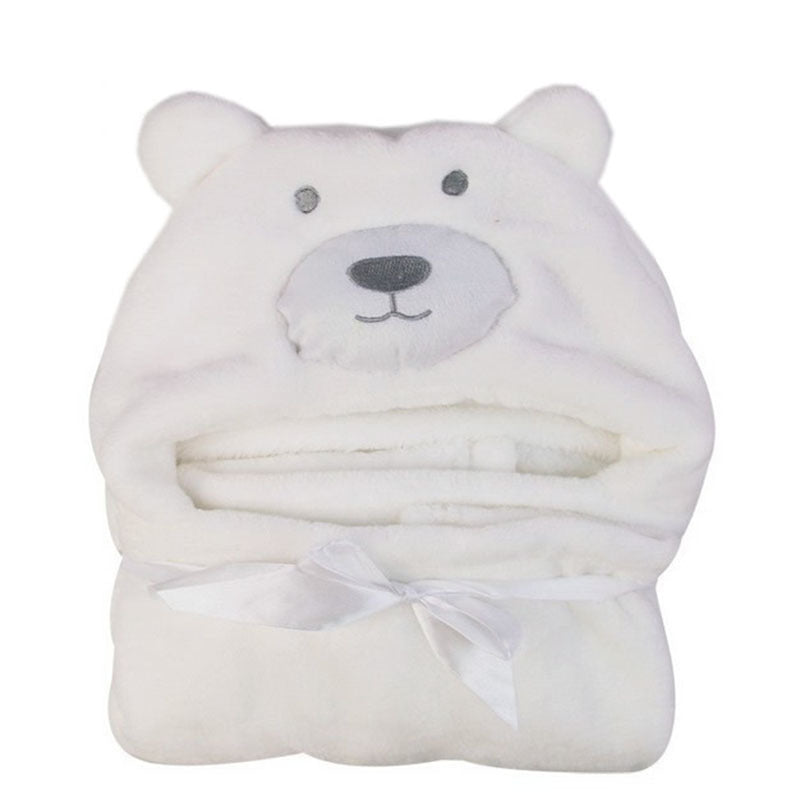 "Soft baby hooded bath towel and children's blanket in cotton fabric"