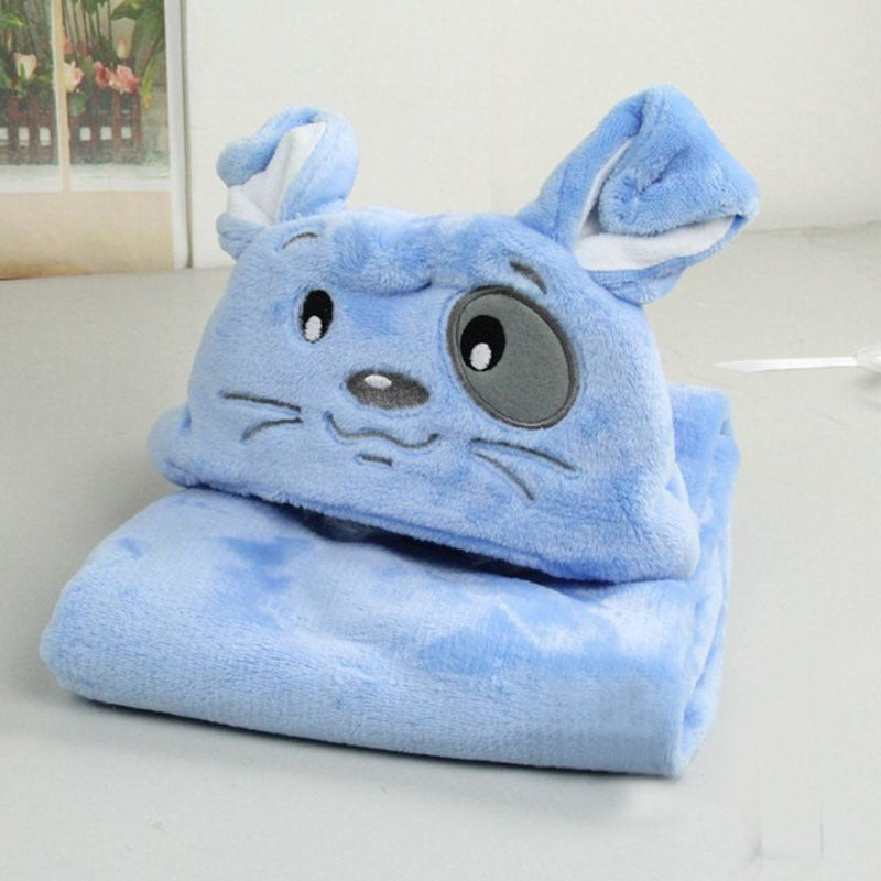 "Soft baby hooded bath towel and children's blanket in cotton fabric"