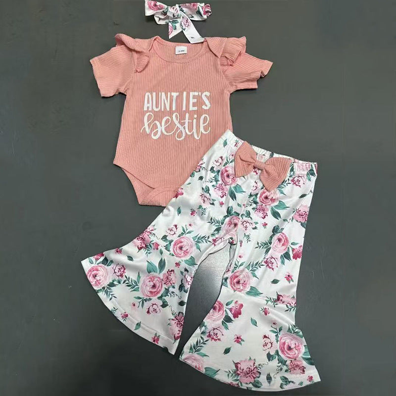 Girls' Fashion Triangle Rompers Romper Suit