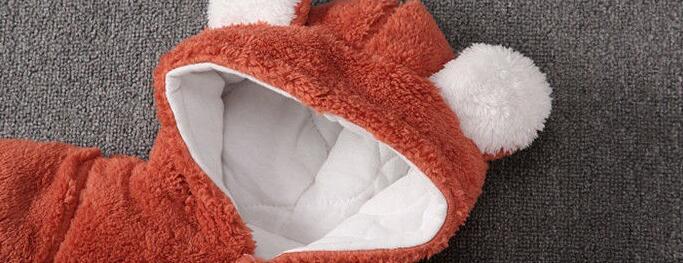 Winter Thickened Simple Solid Color Baby Onesies