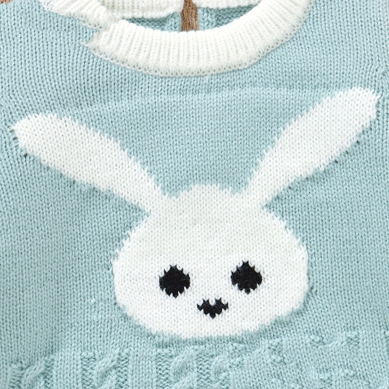 Infant Bunny Jacquard Triangle Rompers Romper