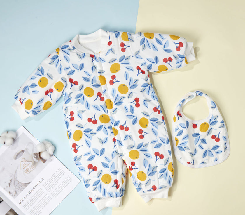 Cotton Yarn Cotton Baby Split Leg Onesies To Keep Warm