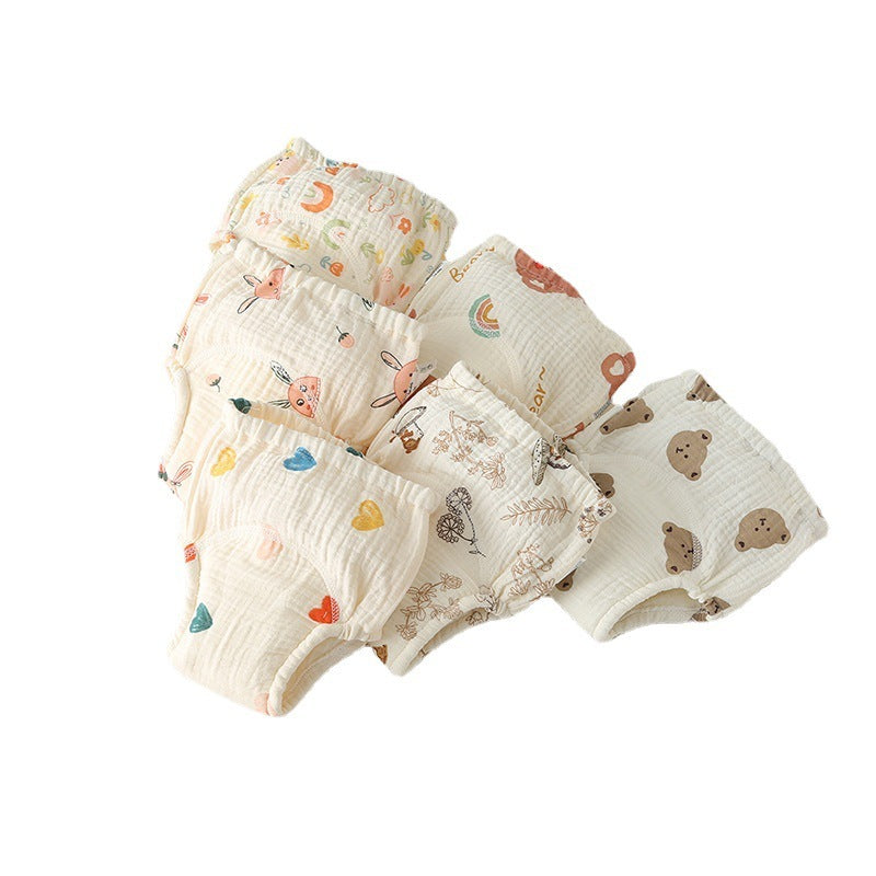 Gauze Cotton Baby's Ring Urine Training Training Pants Gauze Diaper Pants Waterproof Diaper Pure Cotton Diaper Pants