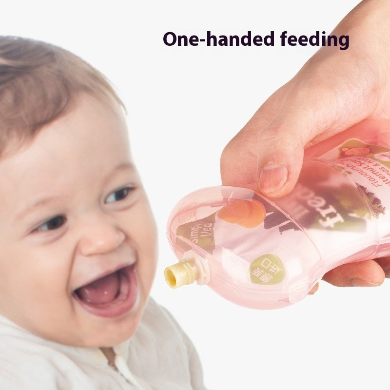 Reusable baby food supplement bags for toddlers, ideal for storing fruit purees and soft snacks.
