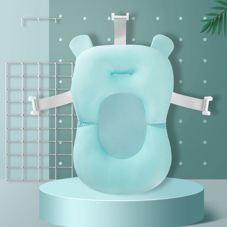 Aqua Non-slip Sponge Baby Bath with accessories, offering spine protection and fun bath time for infants.