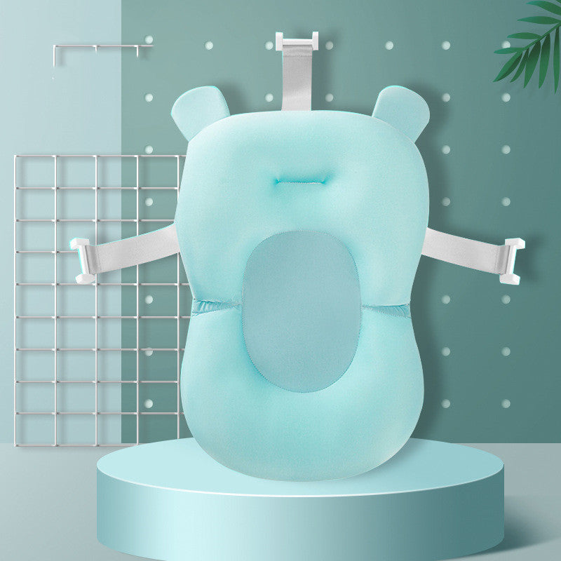 Aqua Non-slip Sponge Baby Bath with accessories, offering spine protection and fun bath time for infants.