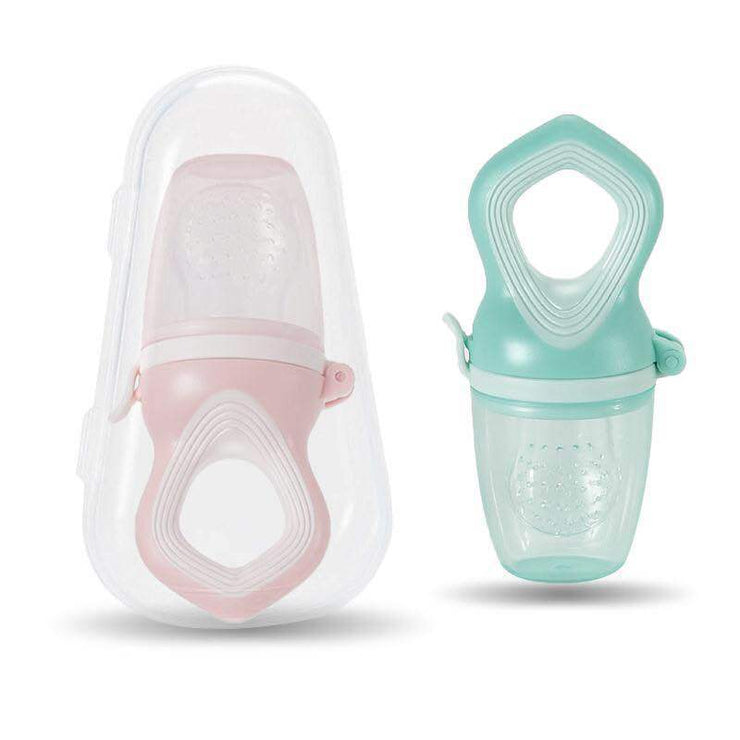 Baby food supplement feeder for newborns with soft silicone for feeding fruits and vegetables safely.
