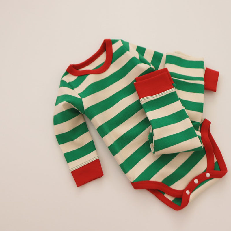 Baby Striped Romper And Romper Leggings