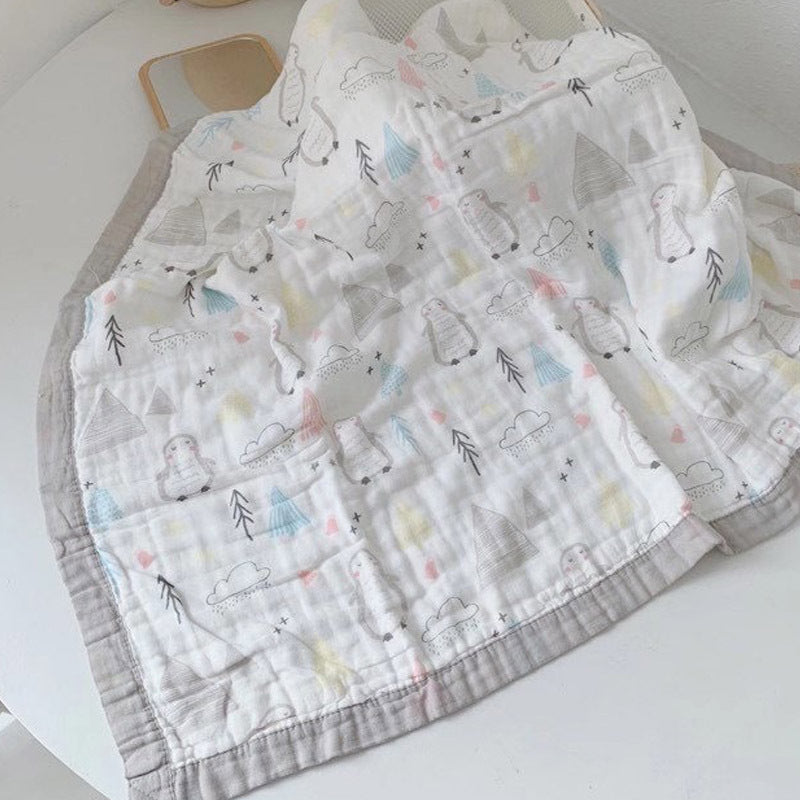 6-layer cotton baby gauze bath towel and blanket – soft, breathable, and perfect for newborns and toddlers.
