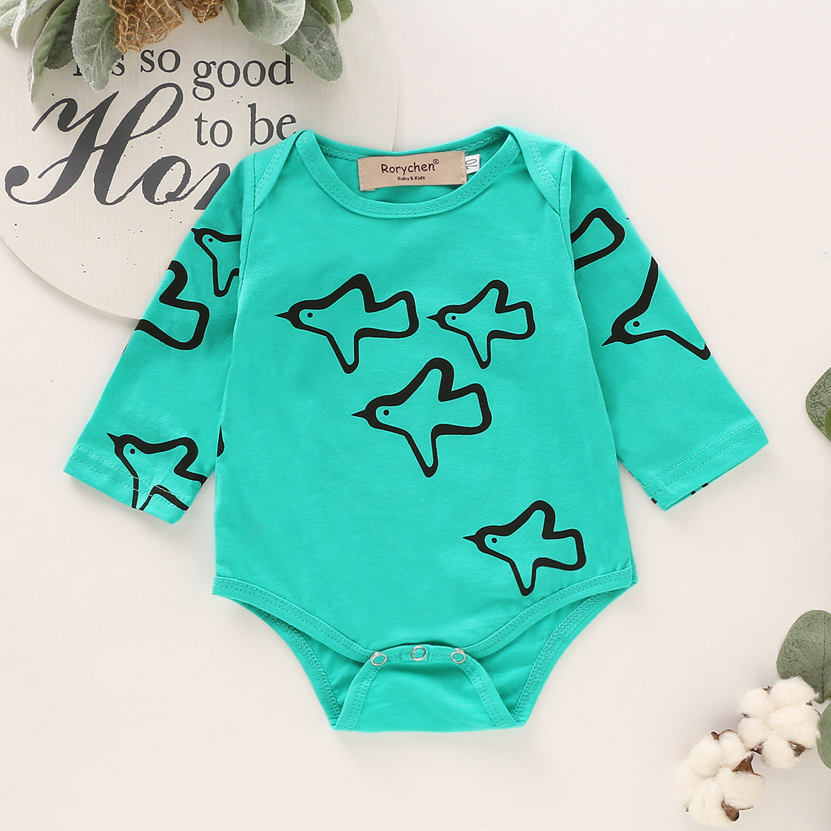 Letter print one-piece romper romper