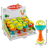 Baby Rattles toy Intelligence Grasping Gums Plastic Hand Bell Rattle Funny Educational Mobiles Toys Birthday Gifts WJ482