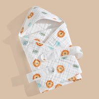Cotton Gauze Blanket Hooded Keep Warm