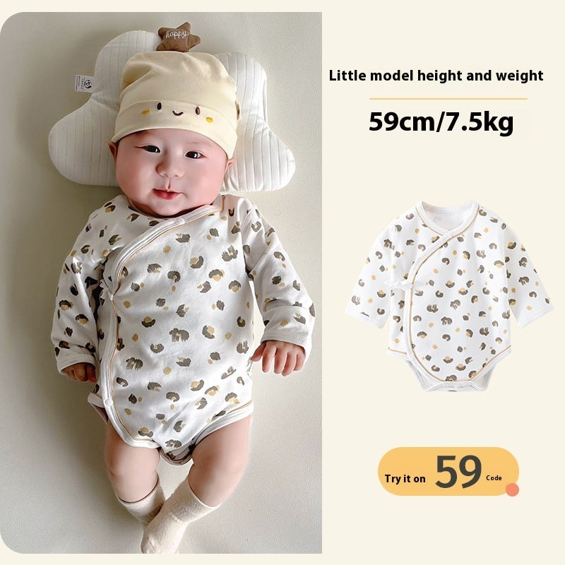 Baby Rompers Spring And Autumn Boneless Class A Pure Cotton Rompers