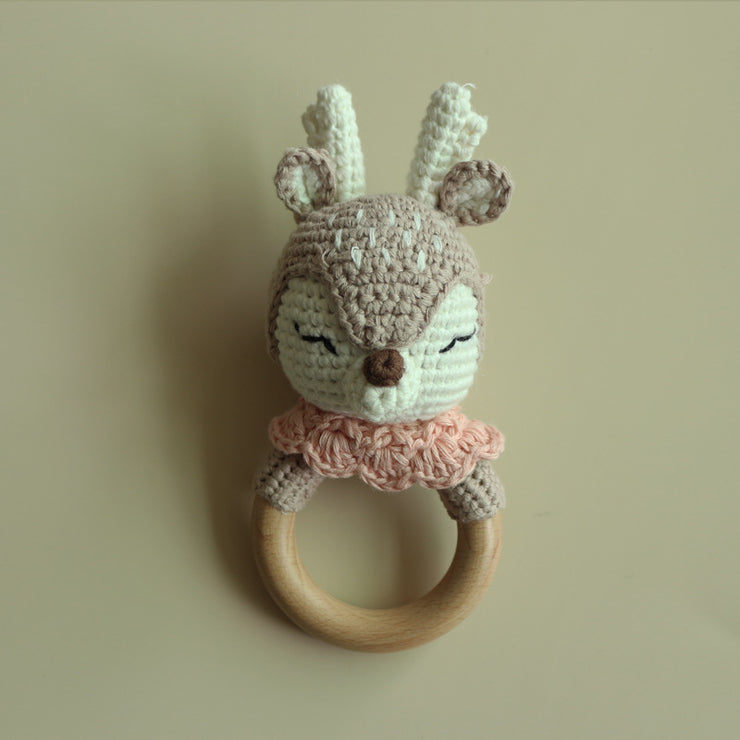 Handmade Crochet Rattles Toys Baby Teether Toy Kit