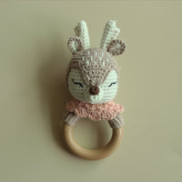 Handmade Crochet Rattles Toys Baby Teether Toy Kit