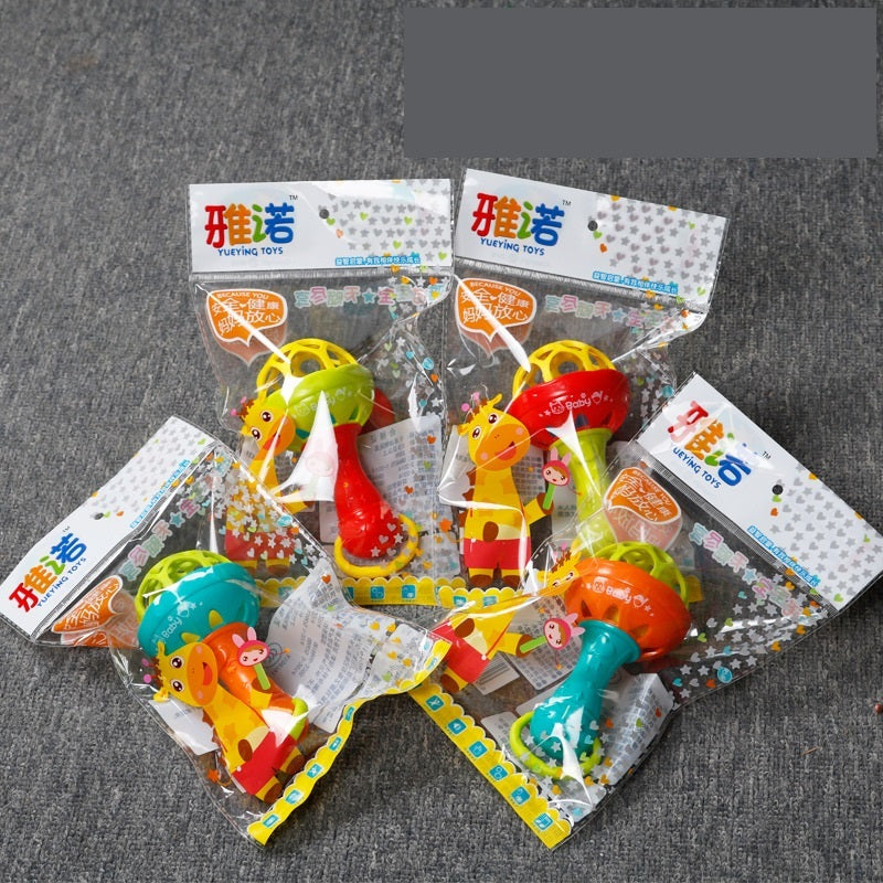 Baby Rattles toy Intelligence Grasping Gums Plastic Hand Bell Rattle Funny Educational Mobiles Toys Birthday Gifts WJ482