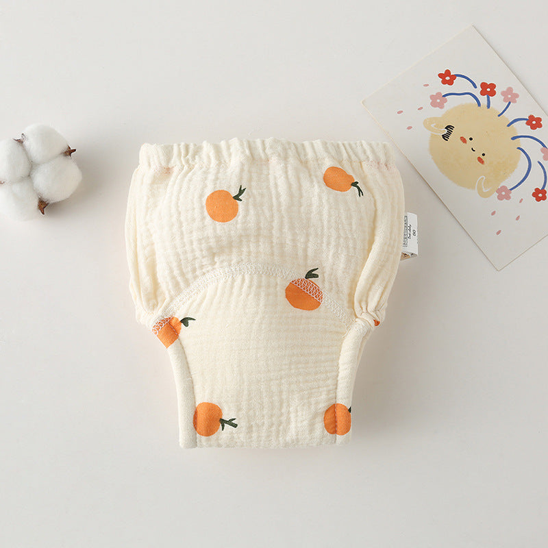 Gauze Cotton Baby's Ring Urine Training Training Pants Gauze Diaper Pants Waterproof Diaper Pure Cotton Diaper Pants
