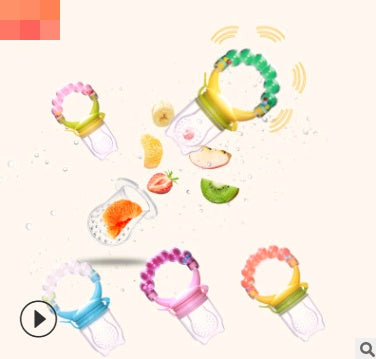 Doodle hazelnut bite bite pacifier food grade silicone food supplement baby fruit and vegetable music rattle