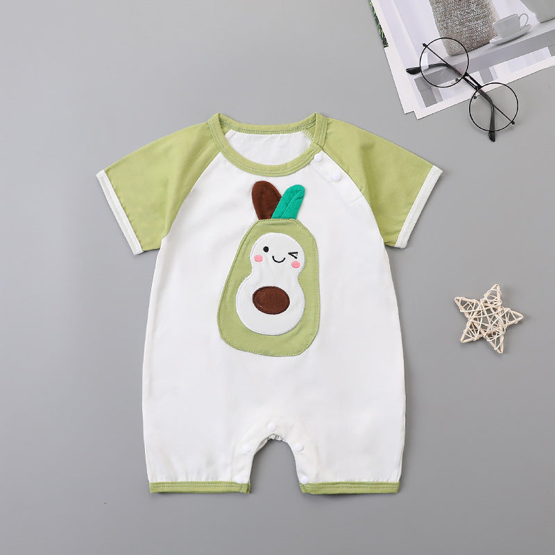 New Baby Onesies For Men And Women Baby Raglan Thin Romper Newborn Summer Cute Fruit Shape Romper
