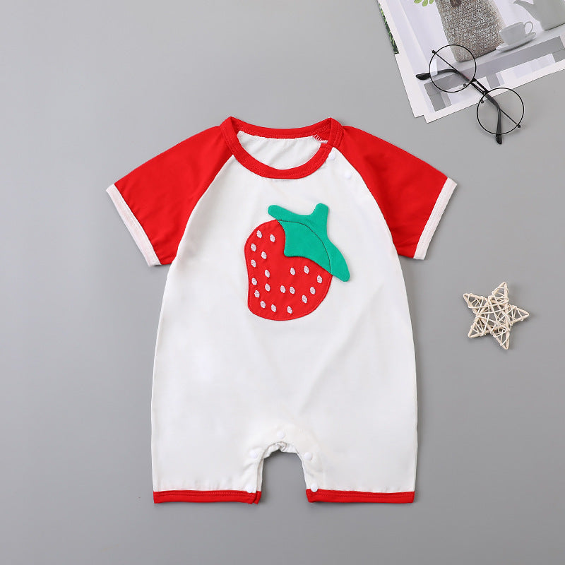 New Baby Onesies For Men And Women Baby Raglan Thin Romper Newborn Summer Cute Fruit Shape Romper