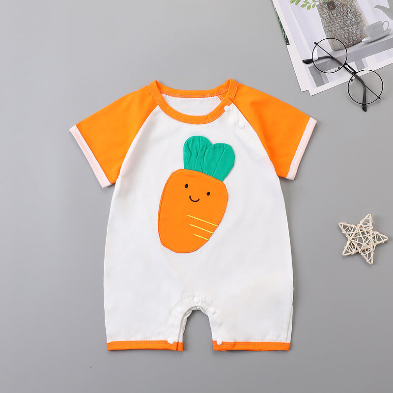 New Baby Onesies For Men And Women Baby Raglan Thin Romper Newborn Summer Cute Fruit Shape Romper
