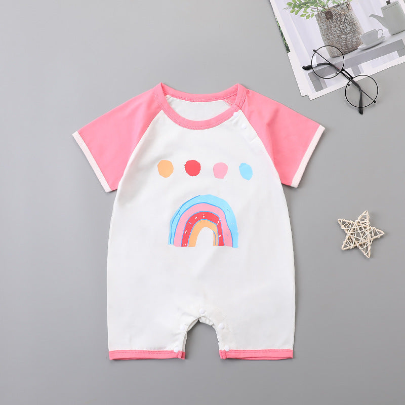 New Baby Onesies For Men And Women Baby Raglan Thin Romper Newborn Summer Cute Fruit Shape Romper