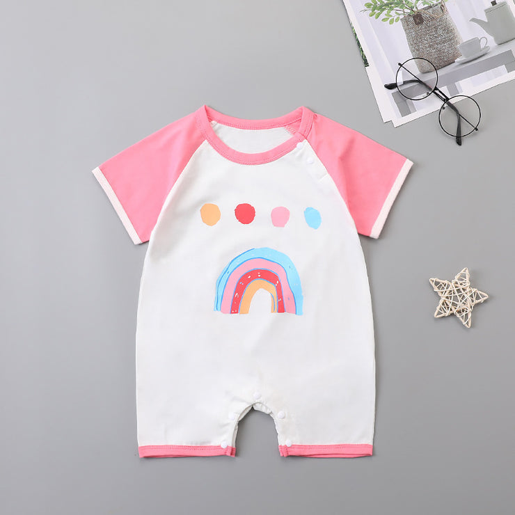 New Baby Onesies For Men And Women Baby Raglan Thin Romper Newborn Summer Cute Fruit Shape Romper