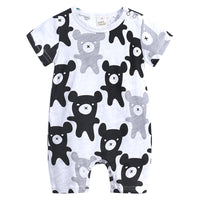 Summer Slub Cotton Short Sleeve Baby Onesies