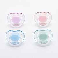 Flat silicone nipple baby teether and food feeder, made from food-grade material for safe chewing and feeding.