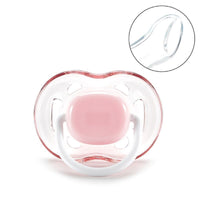Flat silicone nipple baby teether and food feeder, made from food-grade material for safe chewing and feeding.