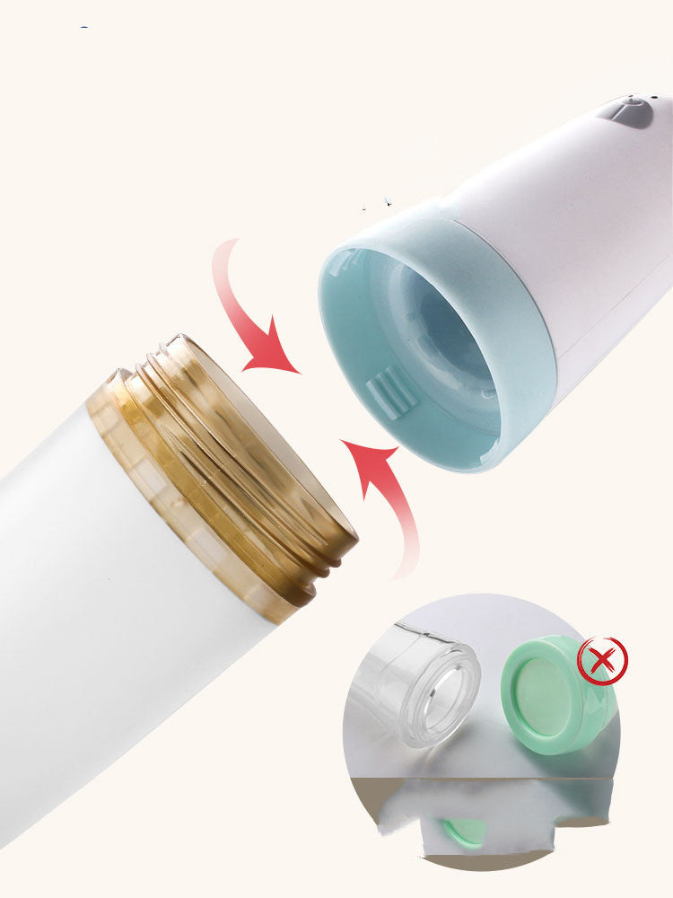 Soft silicone baby rice cereal spoon feeder with squeeze function for mess-free feeding.
