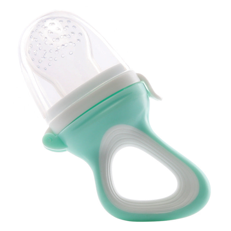 Bite Joy baby fruit feeder for feeding mashed fruits and vegetables, doubles as a teether for infants.
