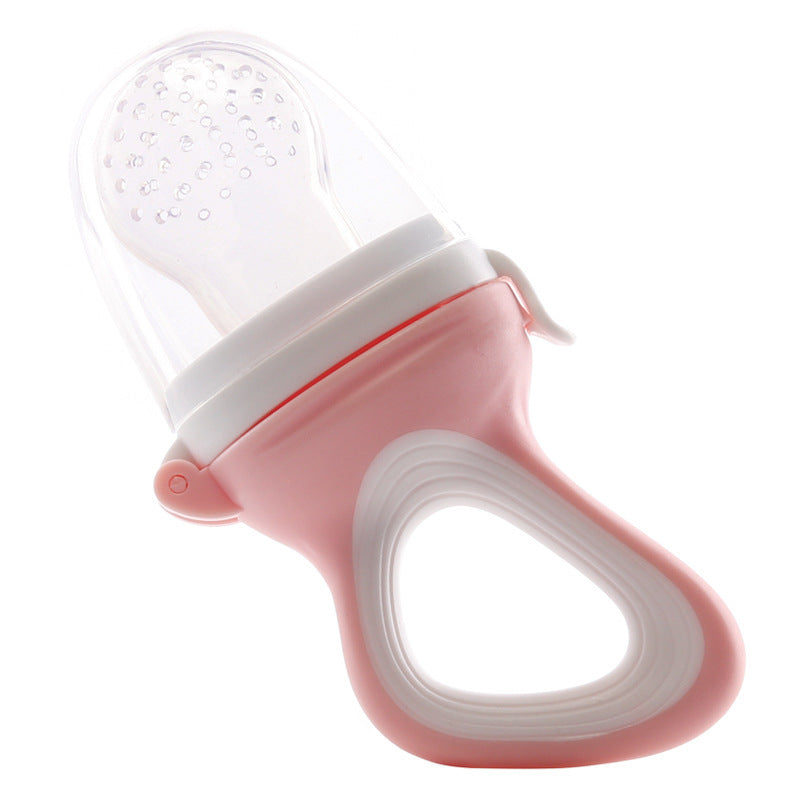 Bite Joy baby fruit feeder for feeding mashed fruits and vegetables, doubles as a teether for infants.
