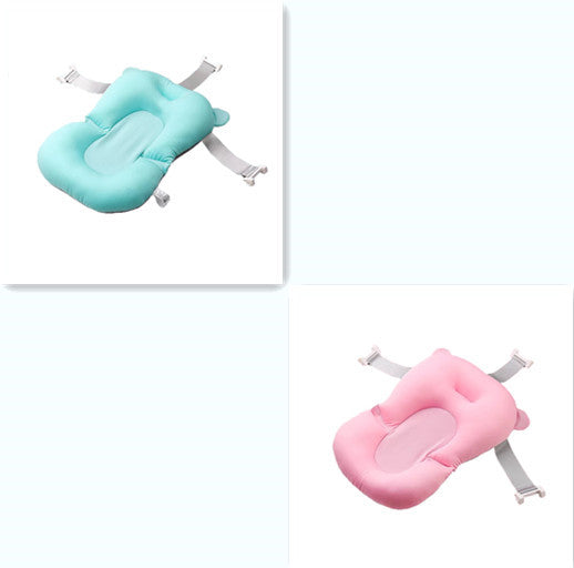 Soft adjustable baby bath net for newborns – suspended design for safety and comfort during bath time.
