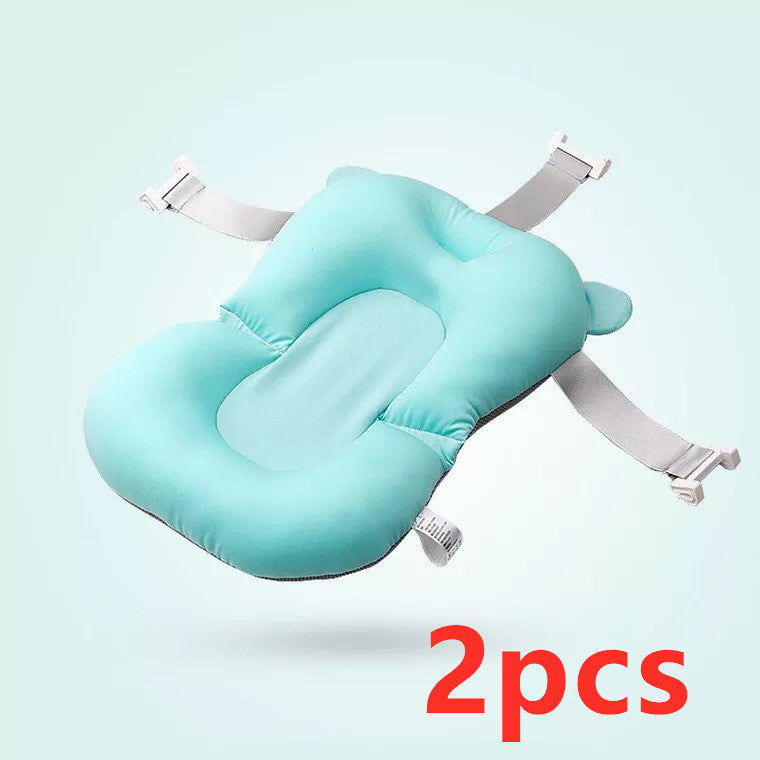 Soft adjustable baby bath net for newborns – suspended design for safety and comfort during bath time.
