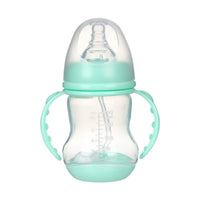 Wide Caliber PP Baby Bottle Anti-colic With Handle Straw Baby Feeding Bottle 180 240ML Optional Bulk