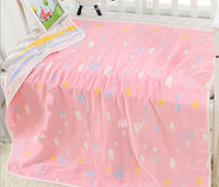 "Soft 110x110cm baby gauze towel blanket in breathable cotton"

