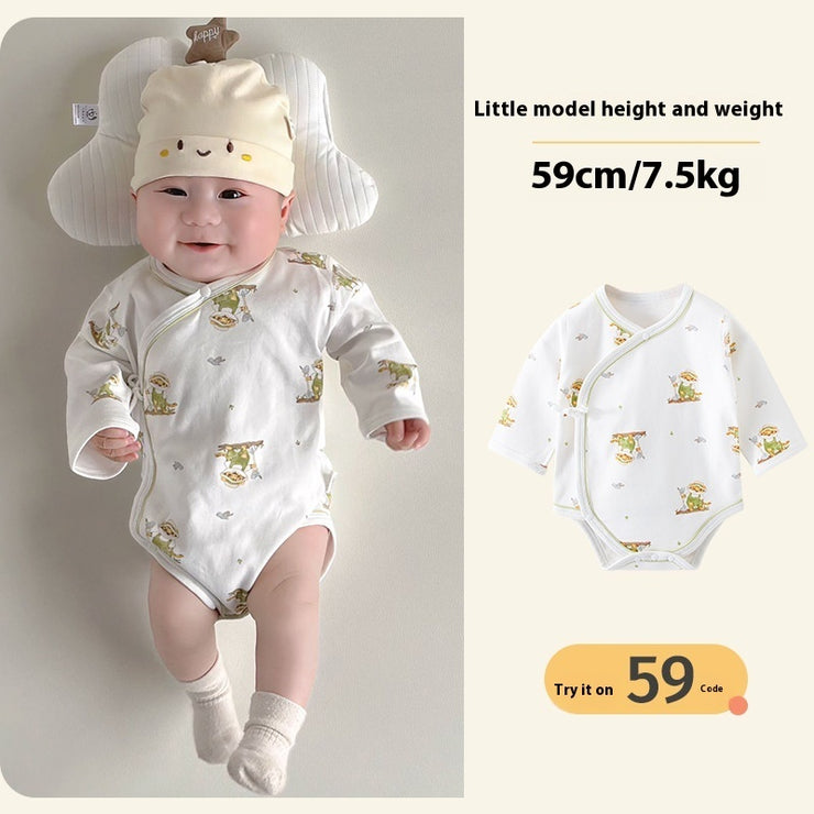 Baby Rompers Spring And Autumn Boneless Class A Pure Cotton Rompers