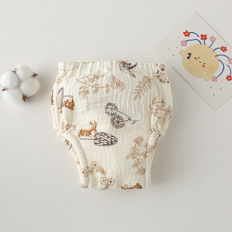 Gauze Cotton Baby's Ring Urine Training Training Pants Gauze Diaper Pants Waterproof Diaper Pure Cotton Diaper Pants
