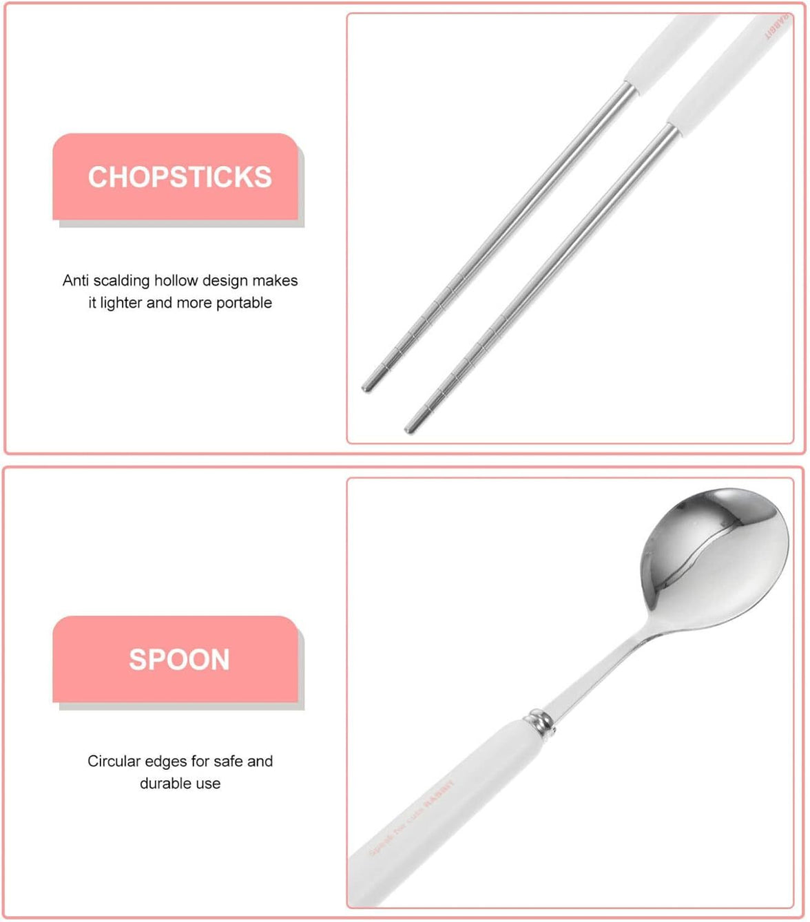 "Reusable camping silverware set with case – eco-friendly portable cutlery"

