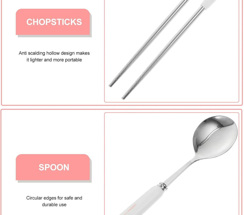 "Reusable camping silverware set with case – eco-friendly portable cutlery"

