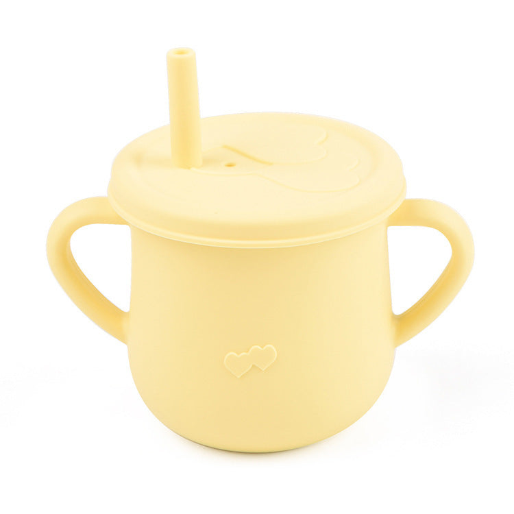 Children's Silicone Straw Drinking Cups Leakproof Baby Learning Drinking Cups Baby Training Straws Cups