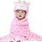 Soft baby bath towel folded next to bath essentials
