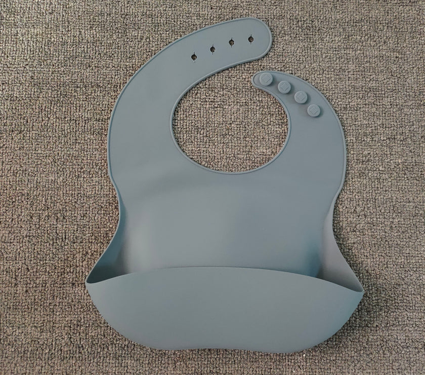 Soft Waterproof Silicone Baby Bib with Food Catcher, Baby Silicone Bib