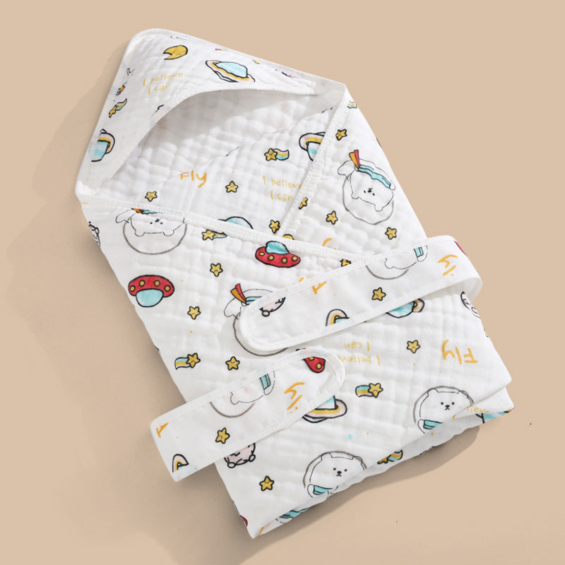 Cotton Gauze Blanket Hooded Keep Warm