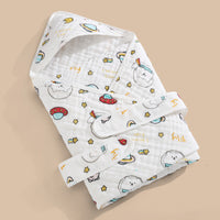 Cotton Gauze Blanket Hooded Keep Warm