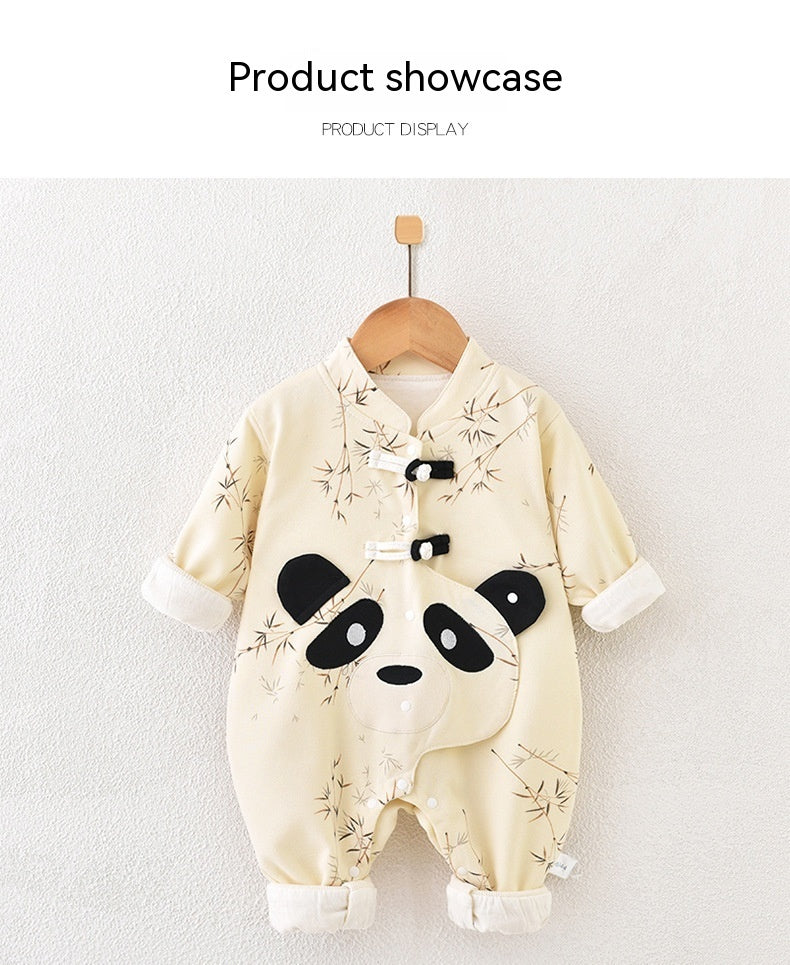 Newborn Jumpsuit Double Layer Thickened Rompers Baby Outerwear Romper
