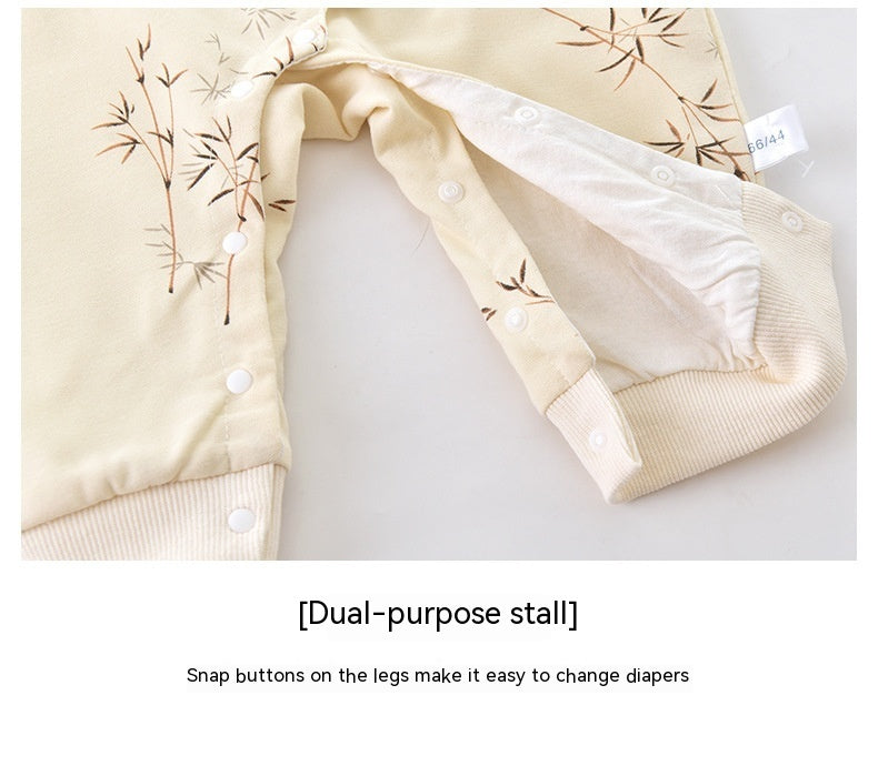 Newborn Jumpsuit Double Layer Thickened Rompers Baby Outerwear Romper